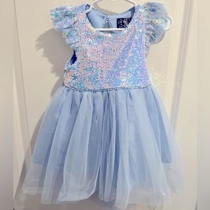 Formal Light Blue Girls 2T Sequin Tulle Dress